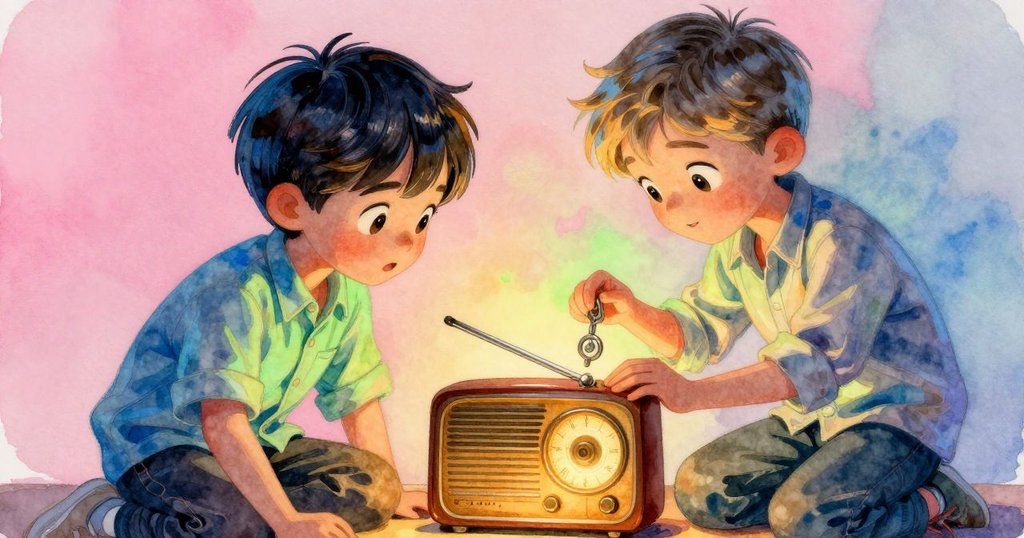 多裡安與懷亞特滿臉喜悅觀看發光收音機,多裡安轉動鐘匙,場景溫馨展現故事高潮