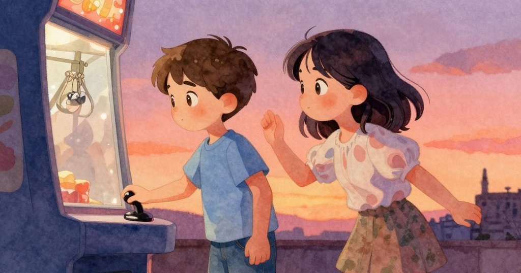 喬納斯的手輕撫操縱桿, 透過玻璃見到抓手剪影與痕跡, 表情專注, LED燈光柔和映照