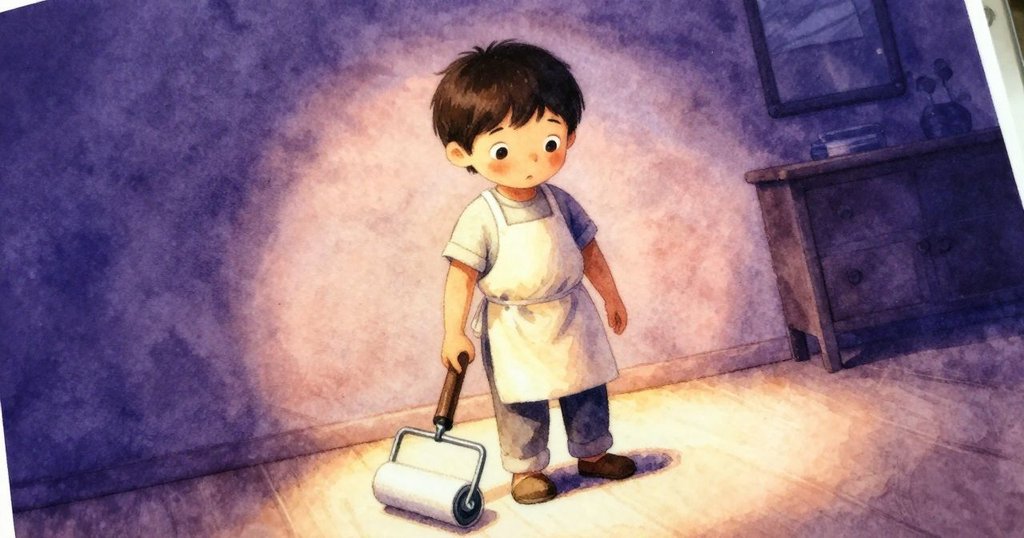 在工房的一隅,尼爾斯的最終印刷通過輕柔滾動展現出發光墨印,氛圍神秘寧靜,引人思索