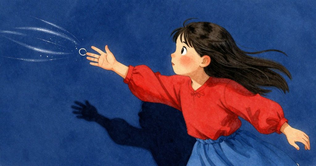 扎拉快速伸手抓取閃光中的環，運動軌跡明顯展現動感，光線集中呈現環的閃爍效果