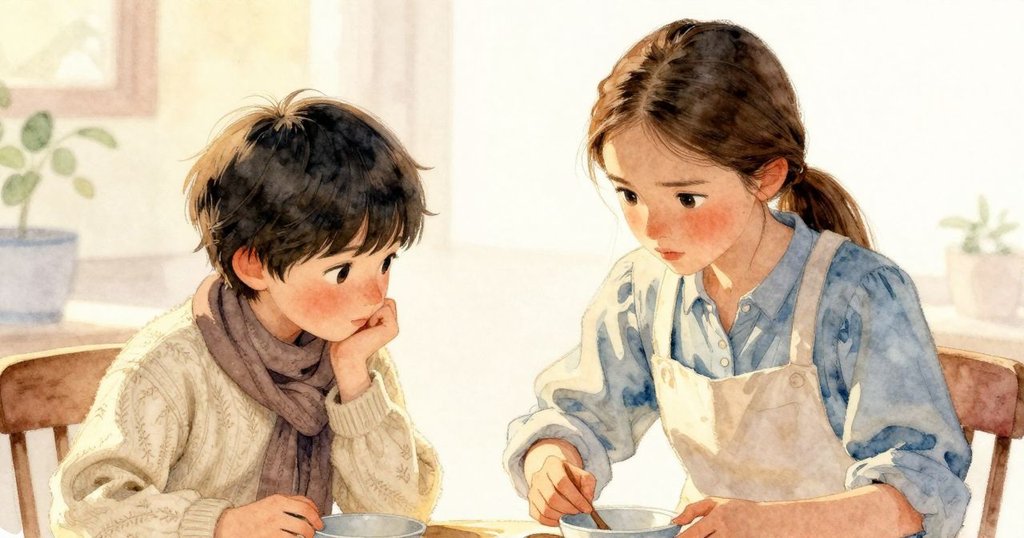 黃昏時分,Waverly凝視排列整齊的漆碗,Esme悄然離去,柔和琥珀光線營造出平靜而曖昧的結局