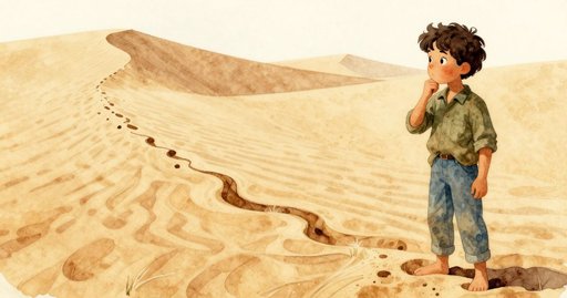 Half Footprint on the Moving Dune Ridge