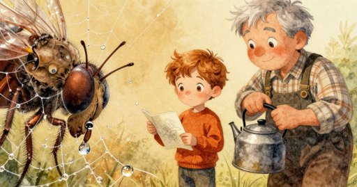 Waverly’s Morning Sketch Beside the Dew-Laden Web