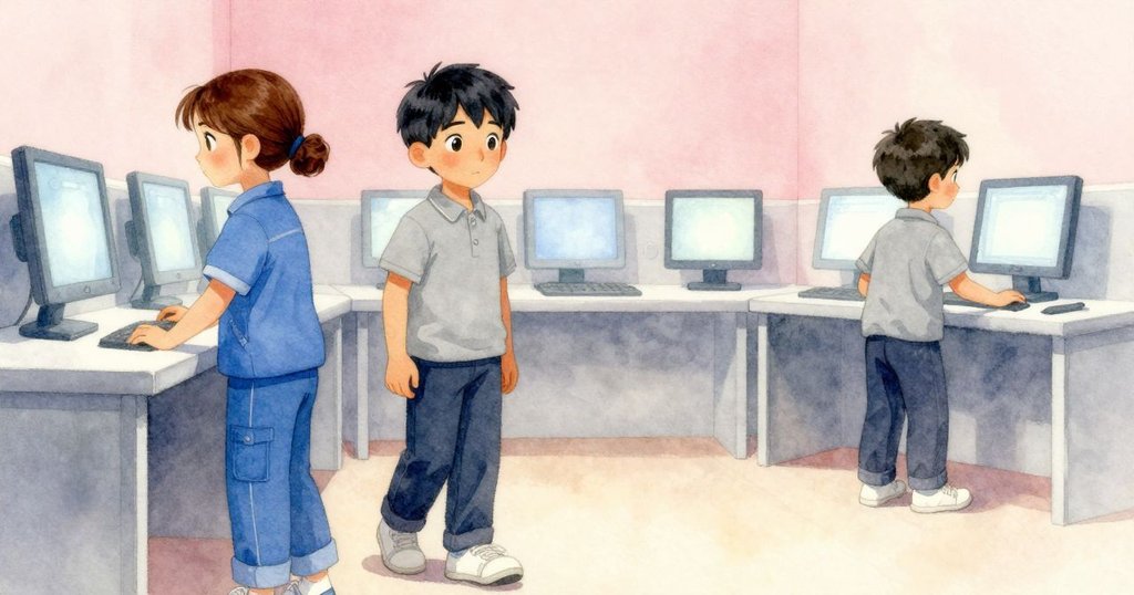 Faye 離開控制台，與 Remy 無聲點頭告別，房間內燈光柔和，金屬托盤上有微妙光跡，情景充滿溫馨氛圍