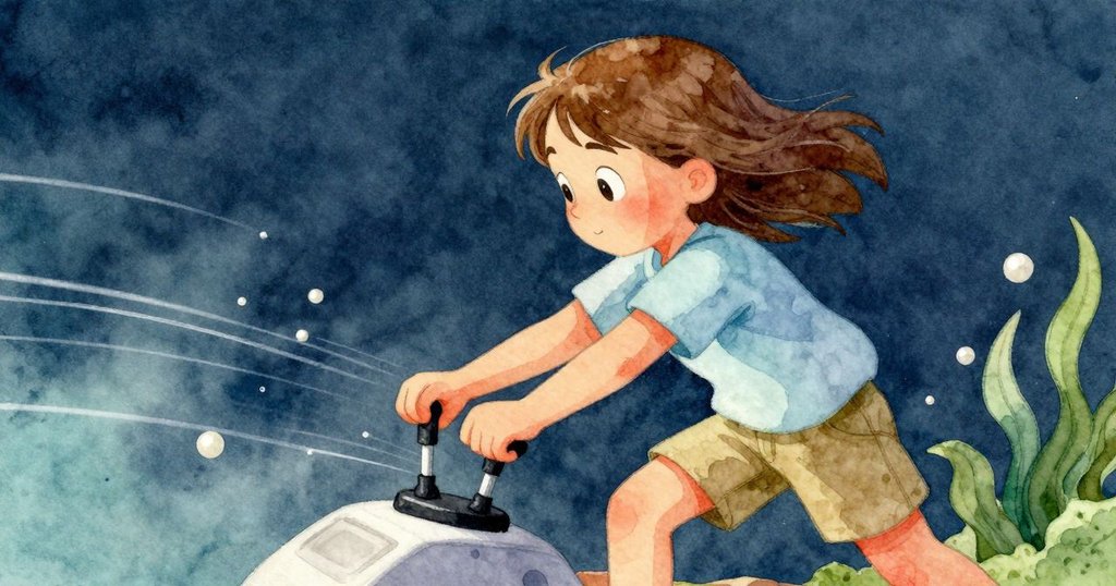 Esme專注操控搖桿，下意識調整無人機飛行，動態軌跡彰顯技術精準與決心，氣氛充滿活力