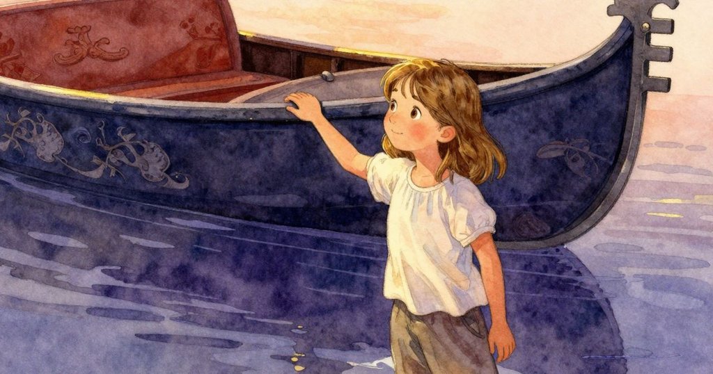 Tatiana 在摩天輪頂點時輕撫長椅上刻痕,面露靜謐驚奇,背景呈現深紫與琥珀光影交錯