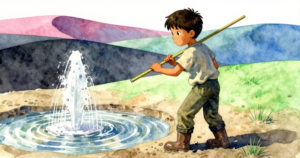 Pierce 停下腳步注視沙丘中突然飛躍的沙柱，層次分明的沙浪如糕點般輕盈飄起