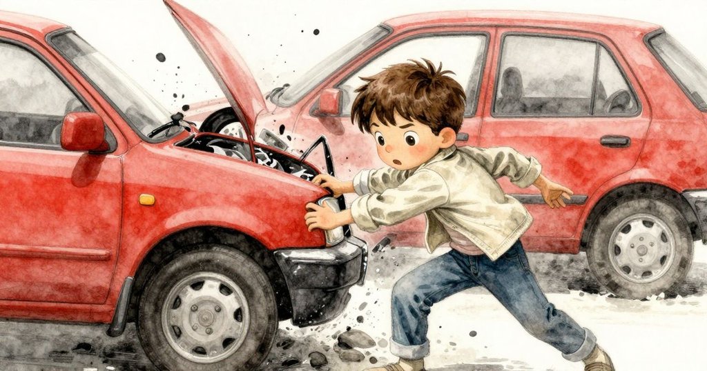 激烈碰撞中林登駕駛碰碰車巧妙轉向,表情專注緊張,努力解救被困玩具,場景充滿動感