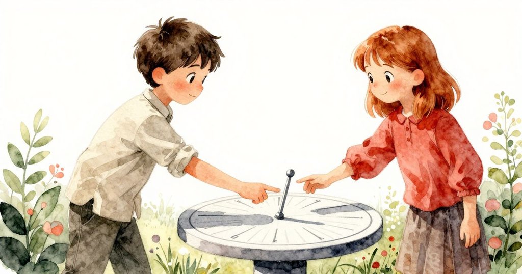 Troy與Vera合作調整日晷, 太陽重現溫暖照耀, 蜜蜂再次嗡嗡飛舞, 花園回復生機, 共享無言情誼