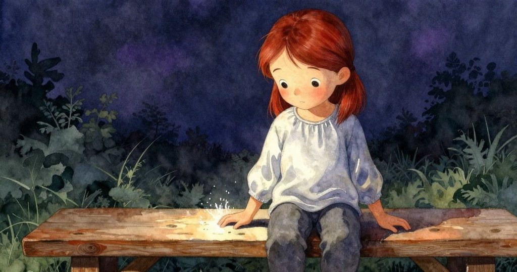 艾斯米回到工作室木板旁輕觸凝結光環,臉上露出平靜滿足,背景顯示溫暖與節奏逐漸恢復