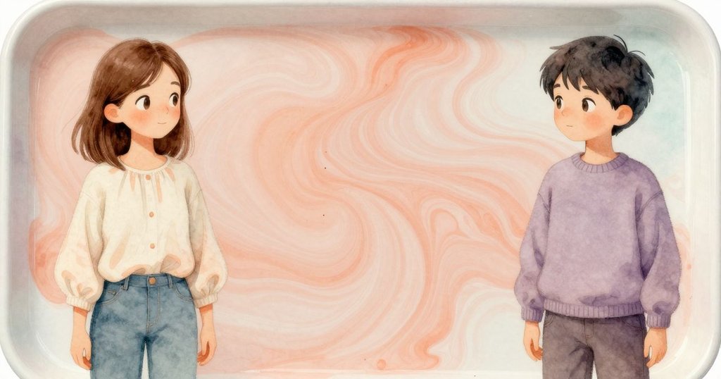 近距離俯視展現調色盤上桃色斑點與細緻紋理的奇幻幾何圖形，充滿神秘與藝術氣息