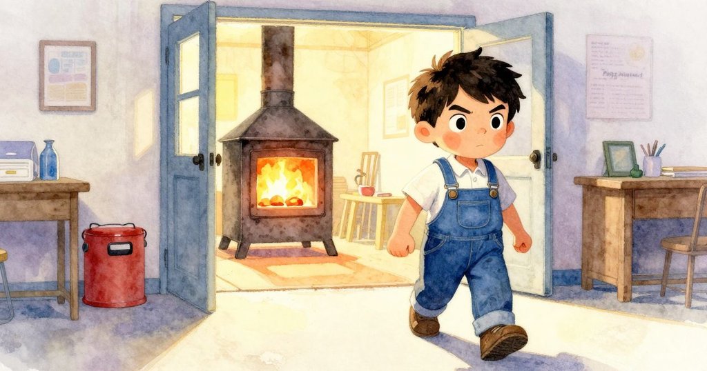 Zander走進明亮工作室，踏上混凝土地面，感受爐火溫暖光芒，充滿期待與專注的心情，開始新的一天工作