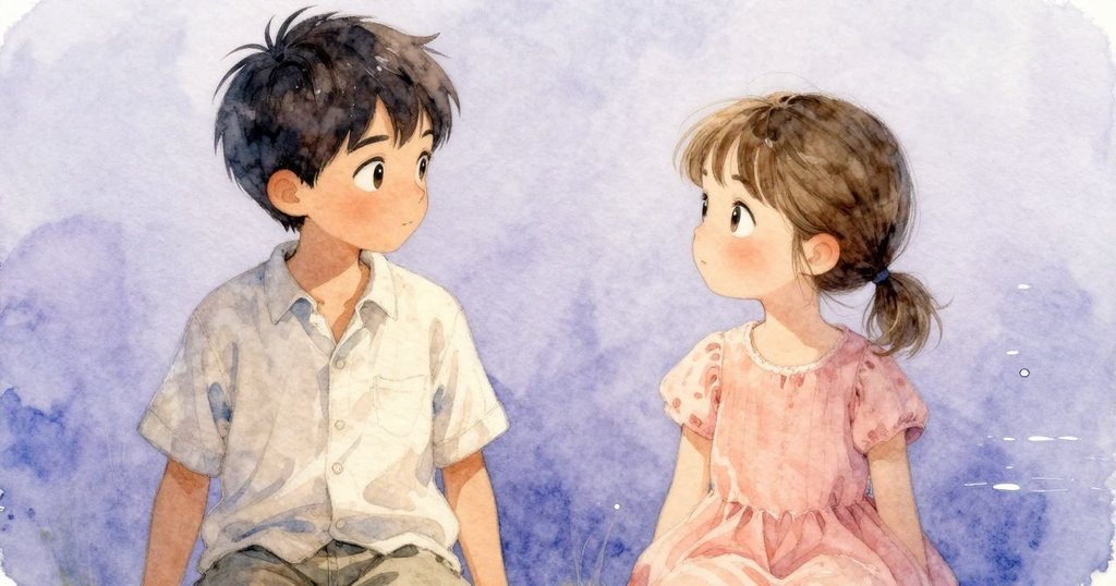 Jethro與Kit眼神交會，水面微漣影動，二人神情溫柔並充滿期待，安靜室內流露深情