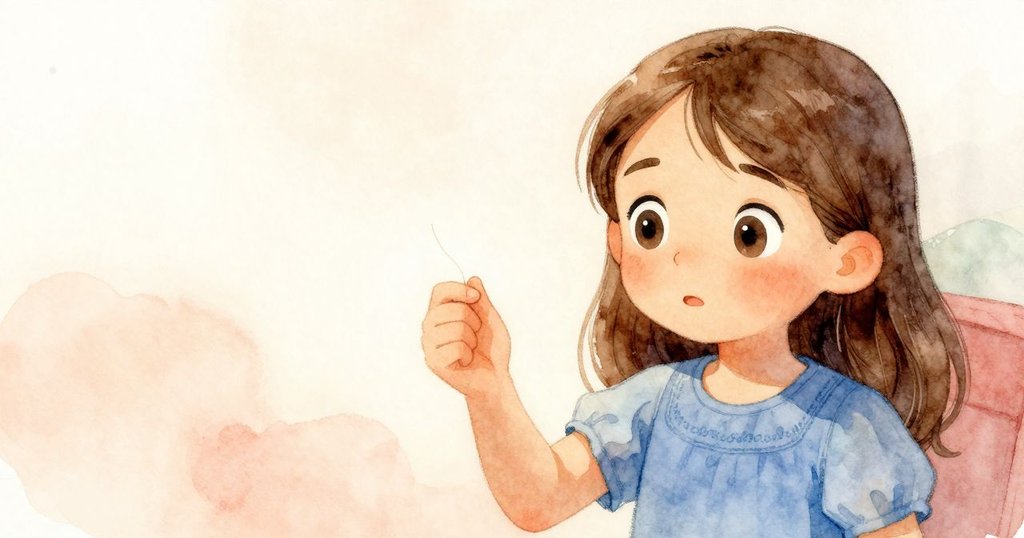 烏拉面部特寫，顯露驚訝神情，手中捲曲著斷裂絲線，室內柔光營造出細膩情緒。