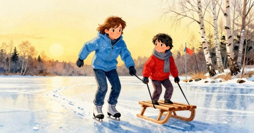 Silver Scratch on the Frozen Lake