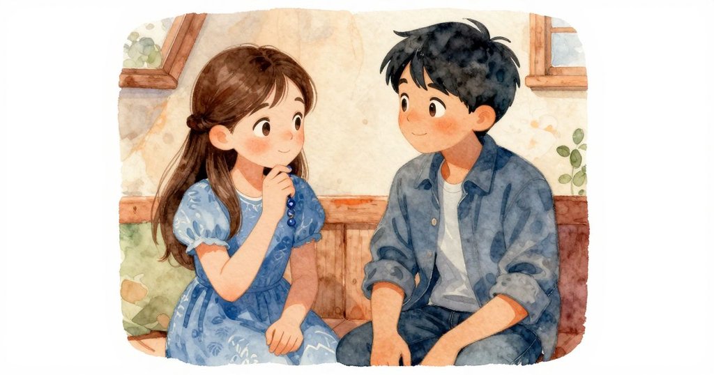 孩子們共享安靜慶祝時刻,奧拉輕舉藍寶石珠子,布拉姆含笑對視,溫暖燈光映照艙內,情感真摯