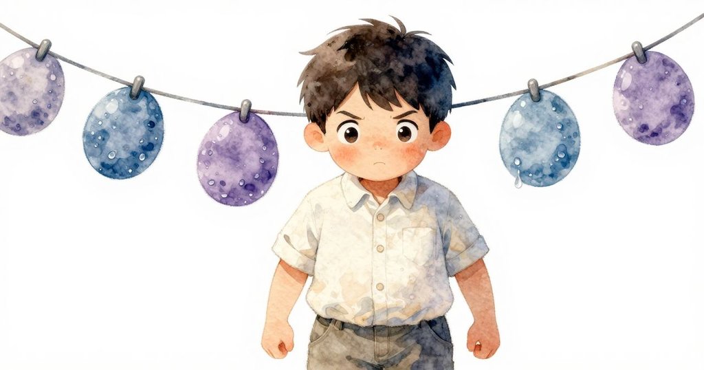 Remy凝視石板上的水珠倒影,近距離展示光影交錯,呈現冷氣流入後寧靜與釋然的瞬間