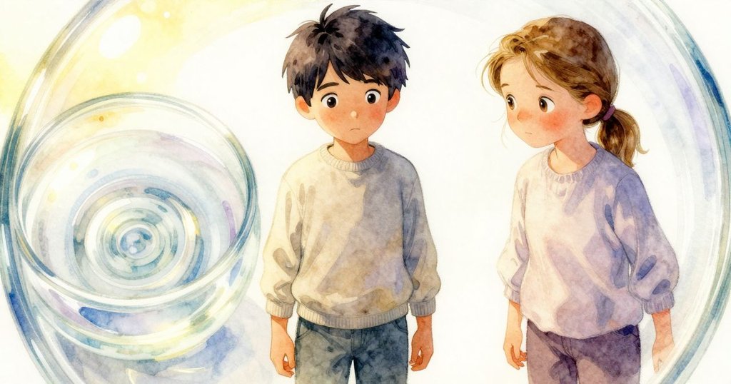 邁爾斯傾斜玻璃碗，特寫展現內部優雅的雲狀漩渦，柔和光線映照出迷人細節，情節深入發展