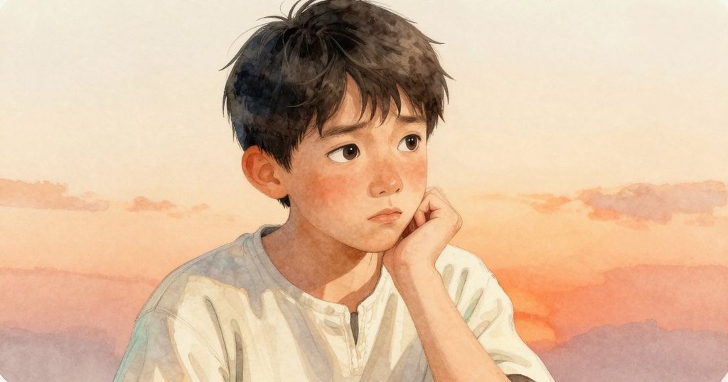 山姆短暫停留，面容透露內心掙扎與深思，精緻線索映襯著柔和燈光，神情認真