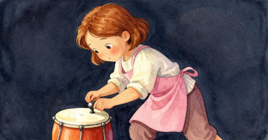 以傾斜視角呈現Ada操作旋轉機器的瞬間,細絲糖霧隨動作翻飛,背景含有條紋遮陽篷與動感光影