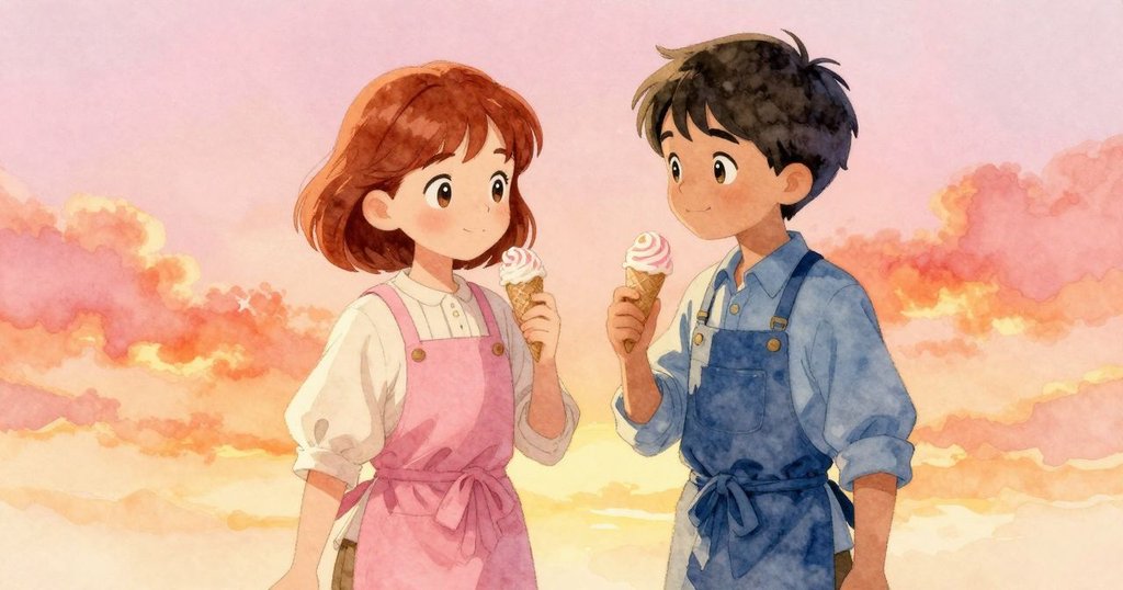 Ada與Heath面帶喜悅交換眼神,完美的糖果杯在金色光芒中閃耀,場景中洋溢著慶祝的溫暖氣氛