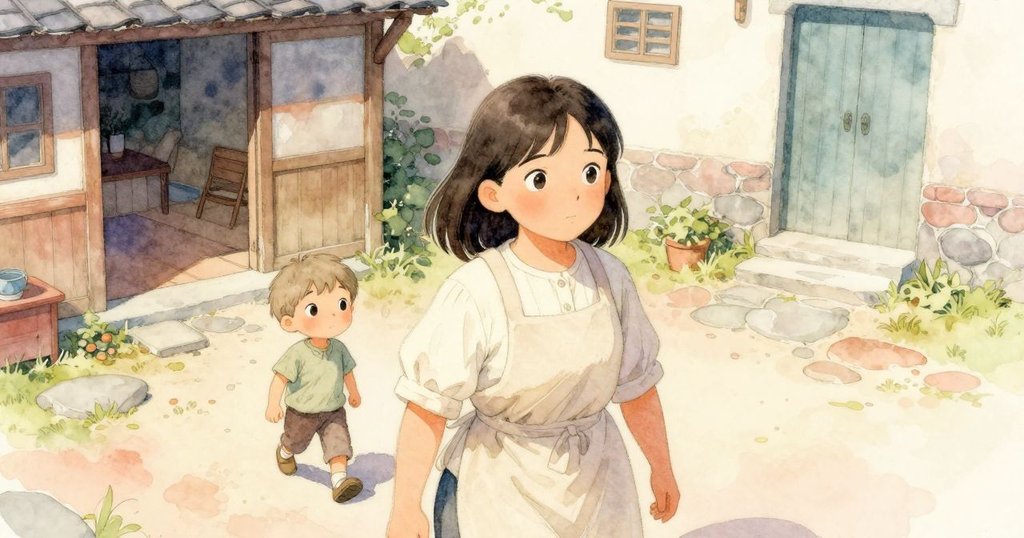 烏蘇拉與迪恩在開放的編織棚前，光線溫暖，展現一個充滿古典魅力的工作坊場景。