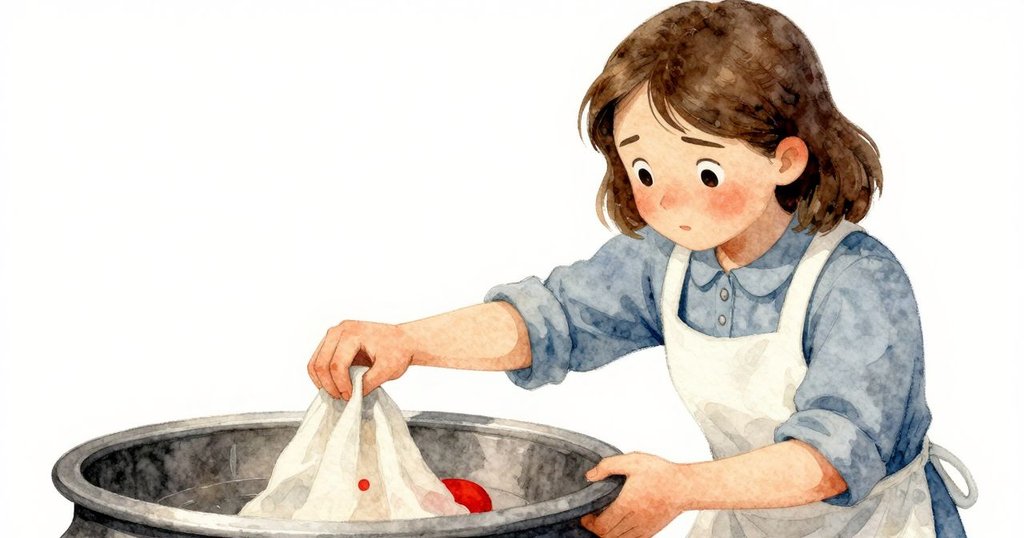 室內近景中，Nessa手持不穩，輕觸冷石緣，過渡變色布料映射內心掙扎，情感細膩展現