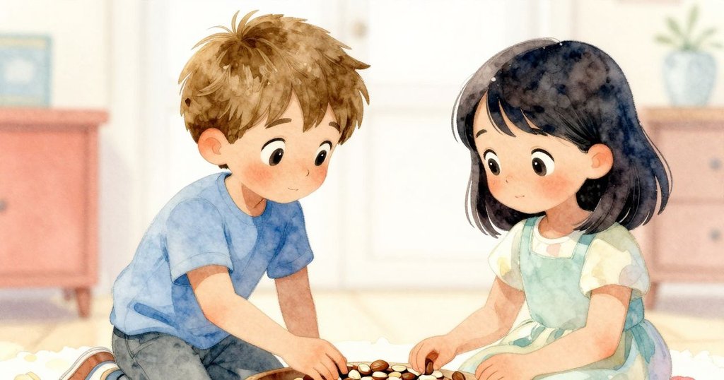 赫蒂輕捏未磨碎的穀粒，側頭對奧斯溫微笑，兩人心意相通，溫馨互動。