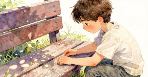 Grooves on the Bubble Wand and the Timeworn Bench Below