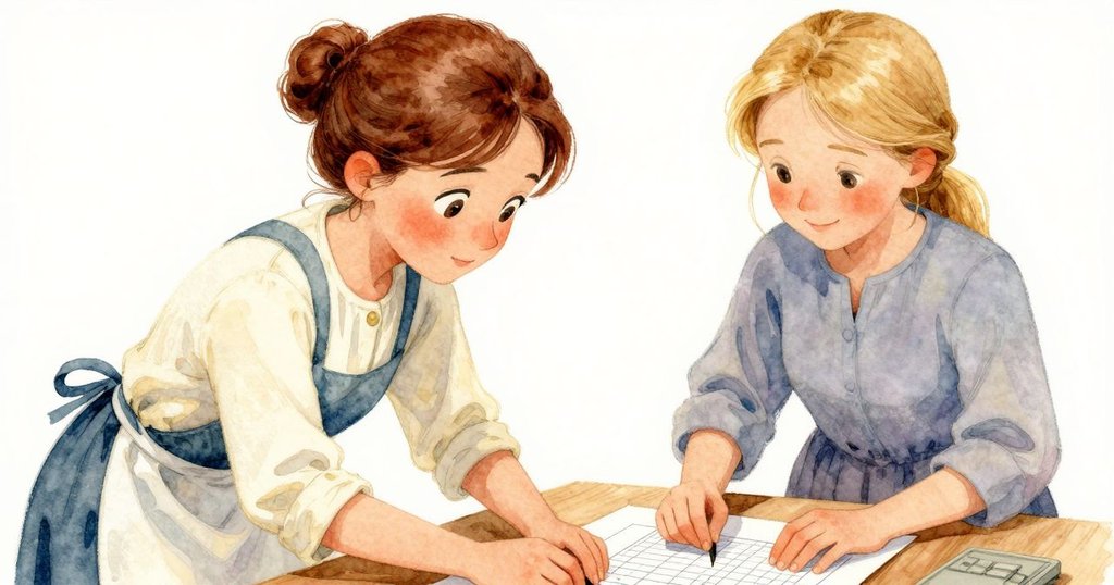 Helena 的手專注操作拼卡與藍圖，細緻展現工具細節與紙片飛舞，室內軟光下充滿匠心精神