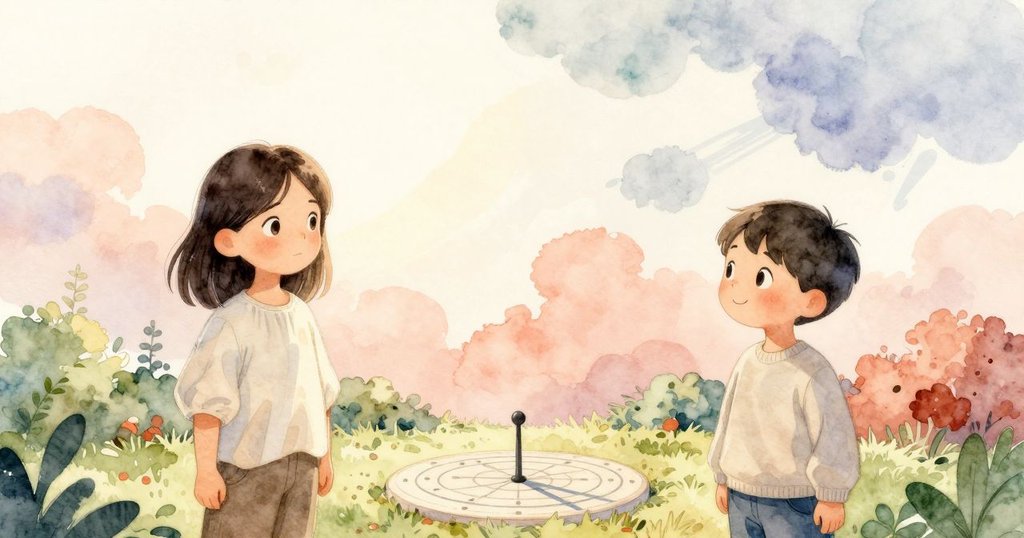 最終畫面中，Zara 與 Bram 靜立於花園中，日影與陶器和諧排列，陽光穿破雲層營造出深具象徵意義的寧靜氛圍。