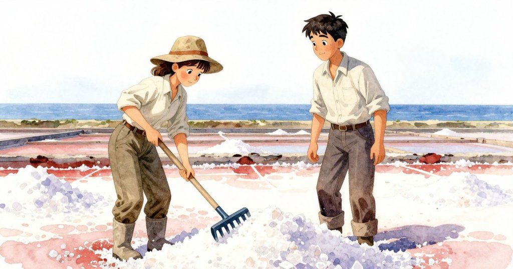 普魯與沃倫互動，普魯用耙輕整理新生晶體，沃倫在遠處發出輕柔口哨，雙雙流露默契關懷。