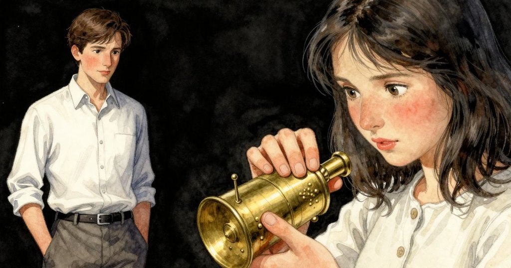 Xavier的手穩定握住銅缸，細節展現金屬針與鋸末紋理，燈光聚焦，情節進入細膩刻畫