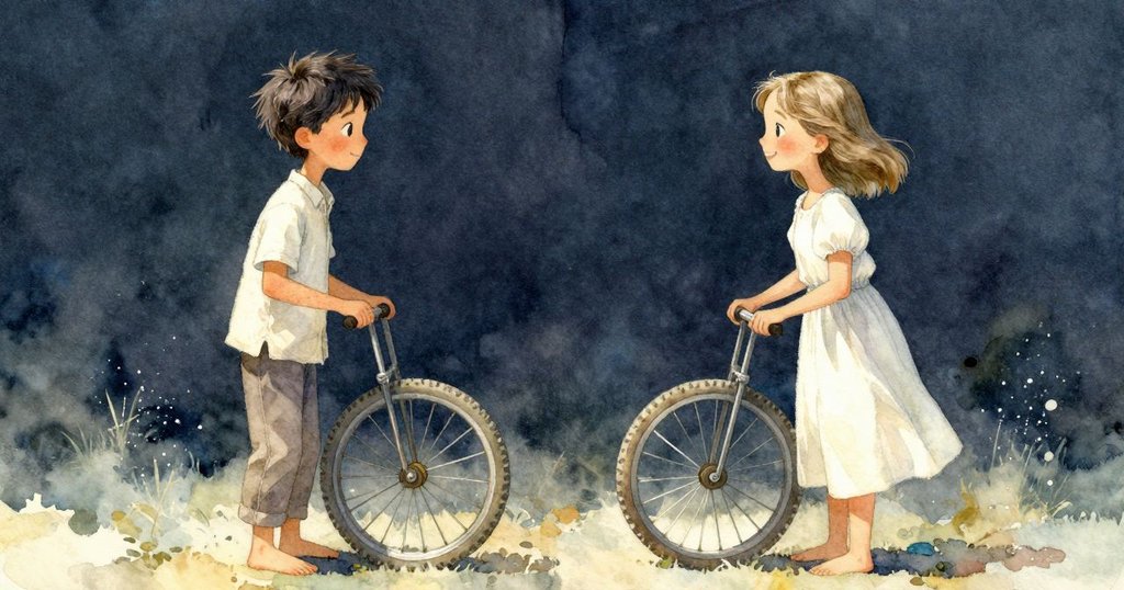 Zane 與 Darla 站立聆聽磨坊節奏, 麵粉與塵埃在光中閃爍, 氣氛平靜中暗示著故事還在延續