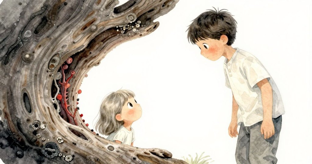 木漂底部展露枯海藻網絡與整齊碎蛤蜊, 細節精緻並帶有神秘海洋印記, 展現自然奇觀