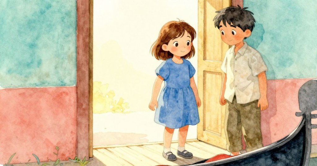 艾斯梅興奮地從登載台跨入摩天輪車廂，達希爾坐在對面，環境溫暖明亮，故事開始展開。