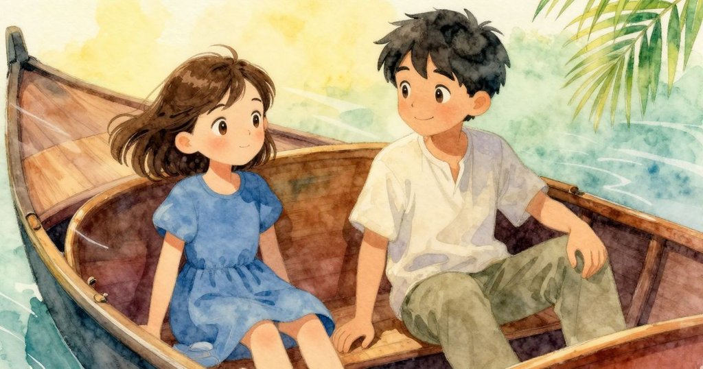 達希爾與艾斯梅在摩天輪內感受溫暖與涼風交織，光影變化映襯出寧靜氛圍，故事逐步深入。