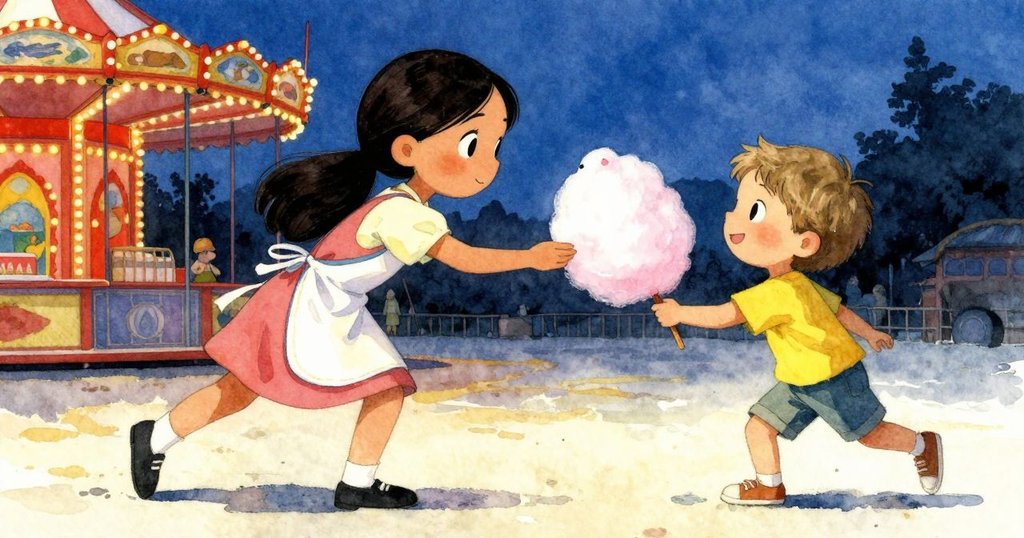 阿爾瑪輕舉完成的糖霜向米爾斯展示，對方遞上硬幣，畫面溫柔含蓄地結束卻又充滿期望。