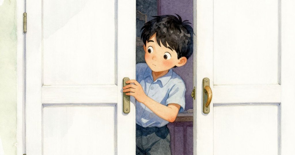 史約克於半開儲藏室門前停步,手接近木勺,回憶起狹小舊廚帶來的溫暖懷舊感