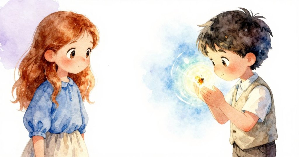 近距離觀察琥珀內部呈透明感，如水下奇景中微小甲蟲靜臥，散發夢幻般柔和光芒