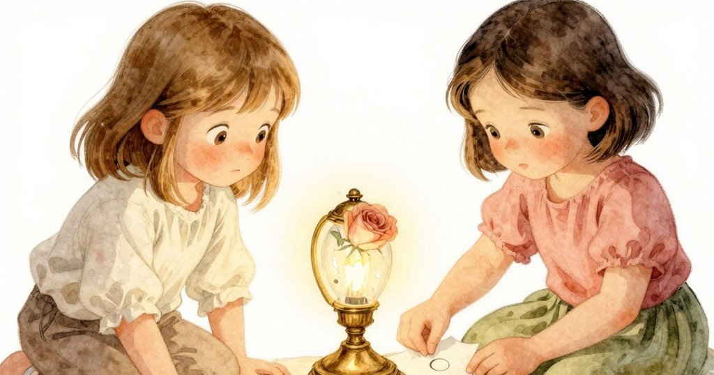 Grey的手輕觸沾濕紙張，紙面上月牙狀印記清晰顯現，細膩溫柔的光影環繞