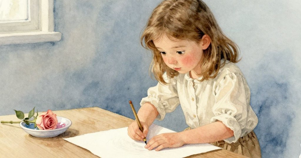 Grey聚精會神地用濕潤指尖平滑摺紙，紙層開始下垂，展現創作過程中的挑戰與堅持