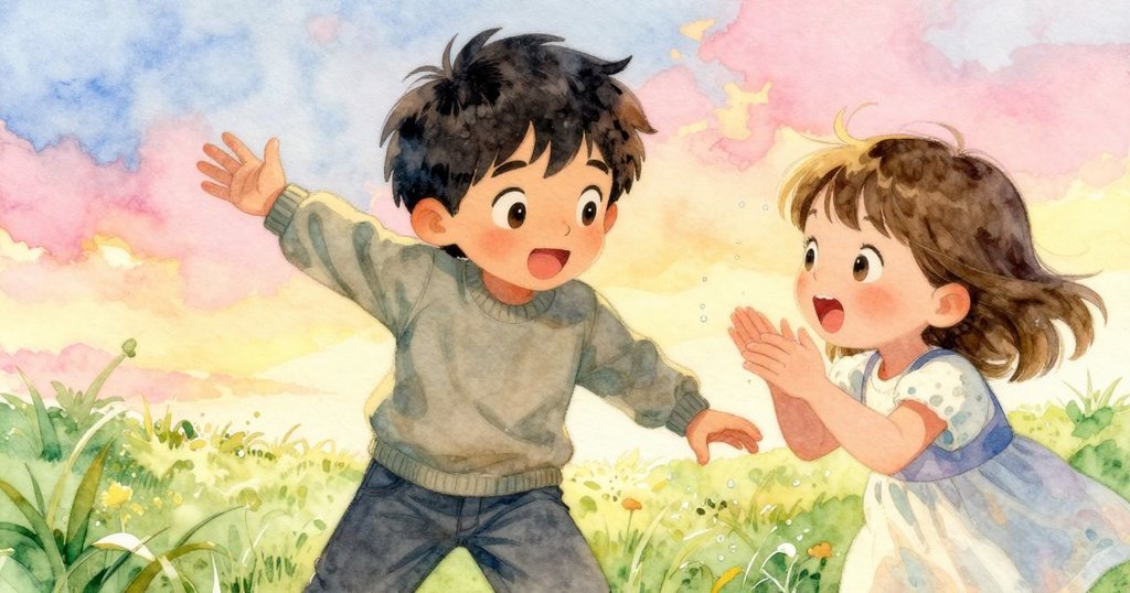 麥瑞特手腕濺起水珠，兩人驚喜對視，房內暖光與涼風交織，瞬間充滿新奇與歡樂。