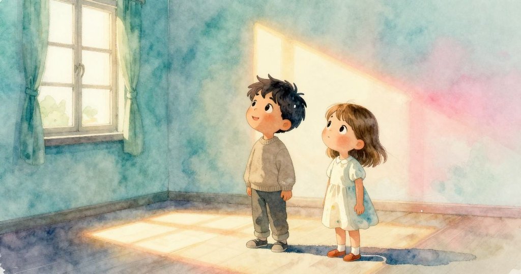 最後一滴水優雅拋向空中，麥瑞特與瑪格特靜默觀察，房內暖陽與涼風交錯，彷彿故事未完待續。