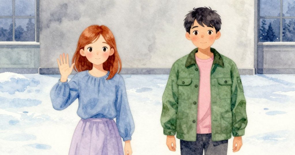 Zelma與Winston輕輕揮手告別，音樂房內昏黃光線中，手風琴書微風飄動，呈現寧靜結尾。