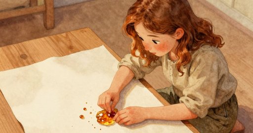 Shadow Meets the Window in Amber