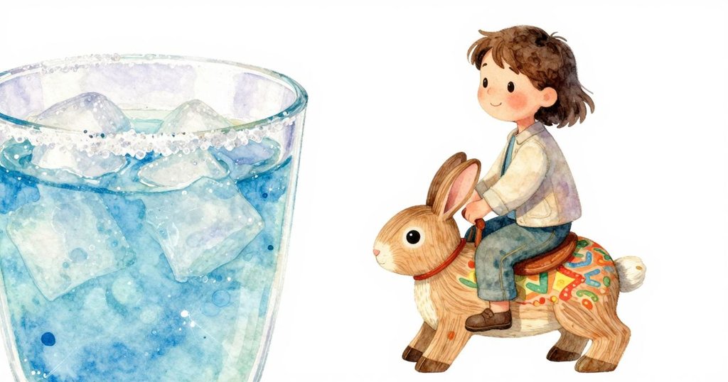 展示淡檸檬水及玫瑰糖細節特寫, 杯中糖晶閃爍如小島, 呈現魔幻與精緻的變化。