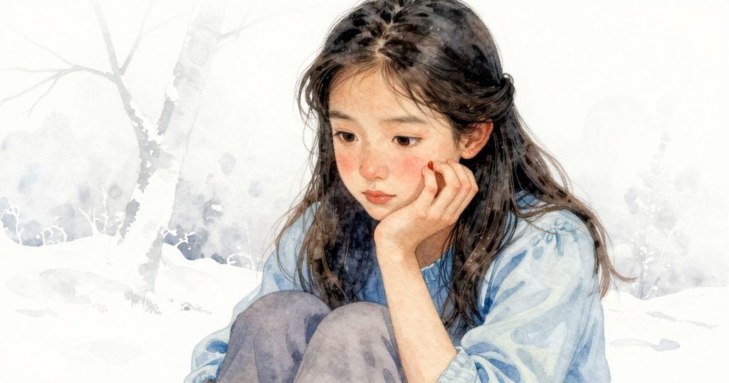 辛尼亞靜靜用拇指觸摸琥珀，面部流露掙扎與猶豫情感，細緻光影中顯現內心矛盾