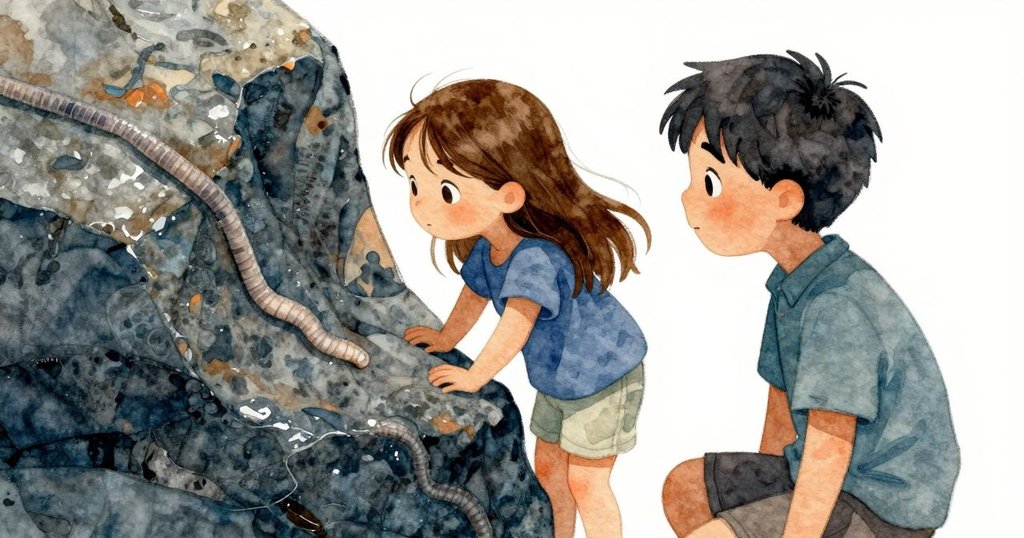 法拉以自己視角觀看潮池，見到岩壁上蜿蜒的凹痕、隨水搖曳的海葵與微光倒影，充滿細膩自然美