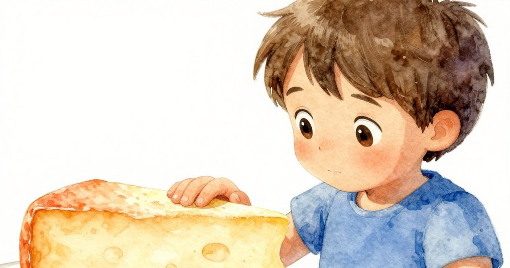 在結尾中,June輕輕將手掌放在乾粉狀的起司輪上,象徵著理解與時間流逝,燈光柔和寧靜。